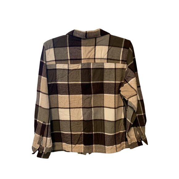 Vintage Y2k Dressbarn Womens Size 18 20 Full Zip Shacket Shirt Jacket Brown Plai - Picture 3 of 3